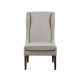 Light Grey High Back Dining Chair Nail Detailing